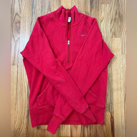 Nike Red Quarter-Zip Sweatshirt - Picture 1 of 5